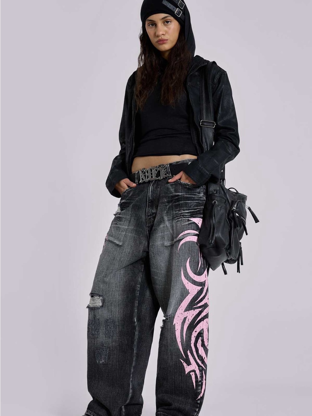 Unisex Jaded London pink blade XL colossus jeans